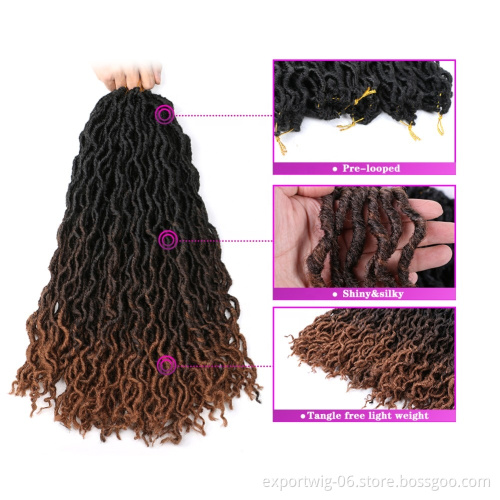 Wholesale Synthetic Hair Hot Selling Crochet Braids Hair Extensions Faux Locs Deep Curly Dreadlocs Hair Wave Gypsy Locs